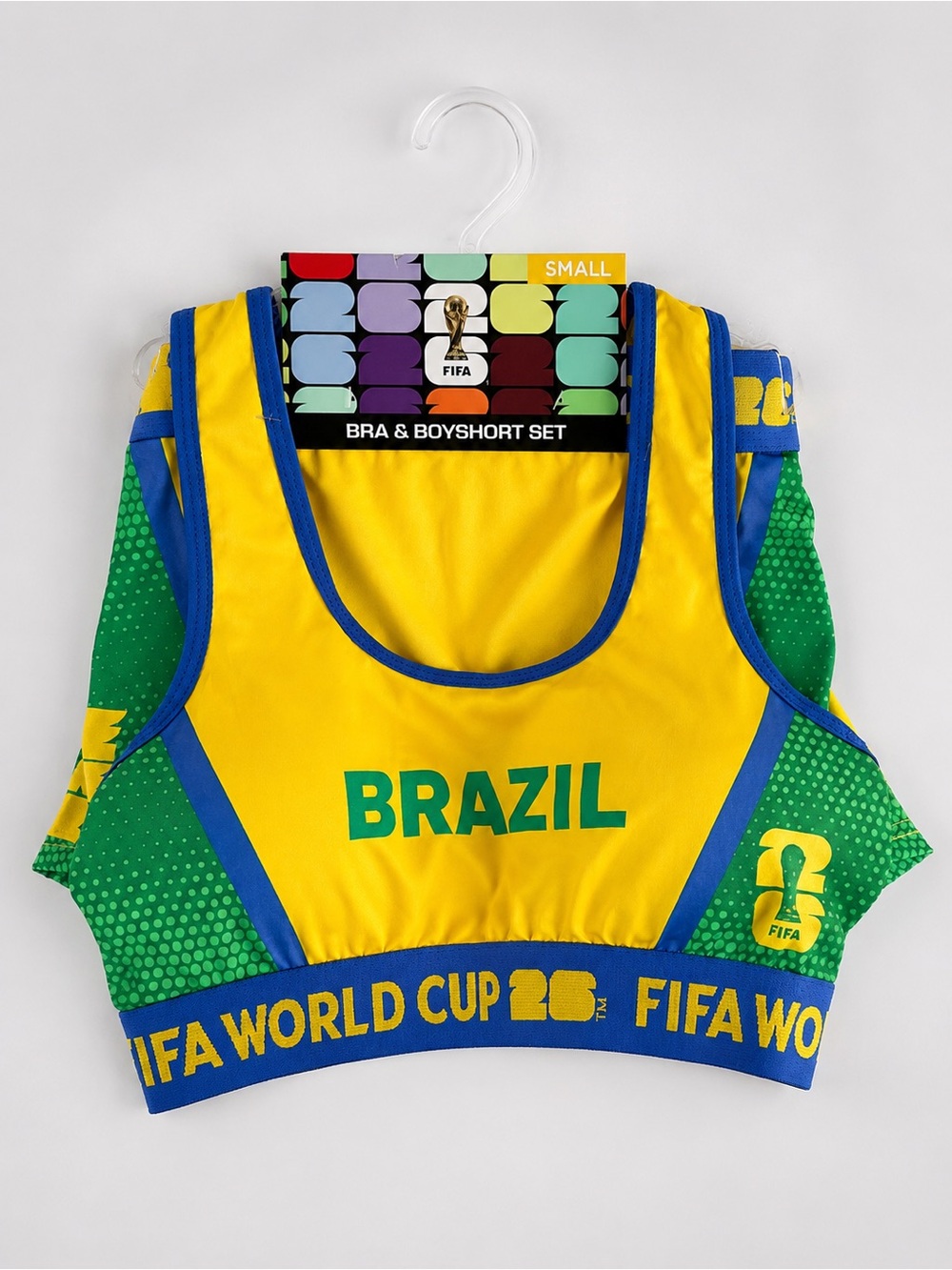 NWT Brazil FIFA World Cup ‘26 Bra and Boyfriend Short Set Sz S - Picture 3 of 3
